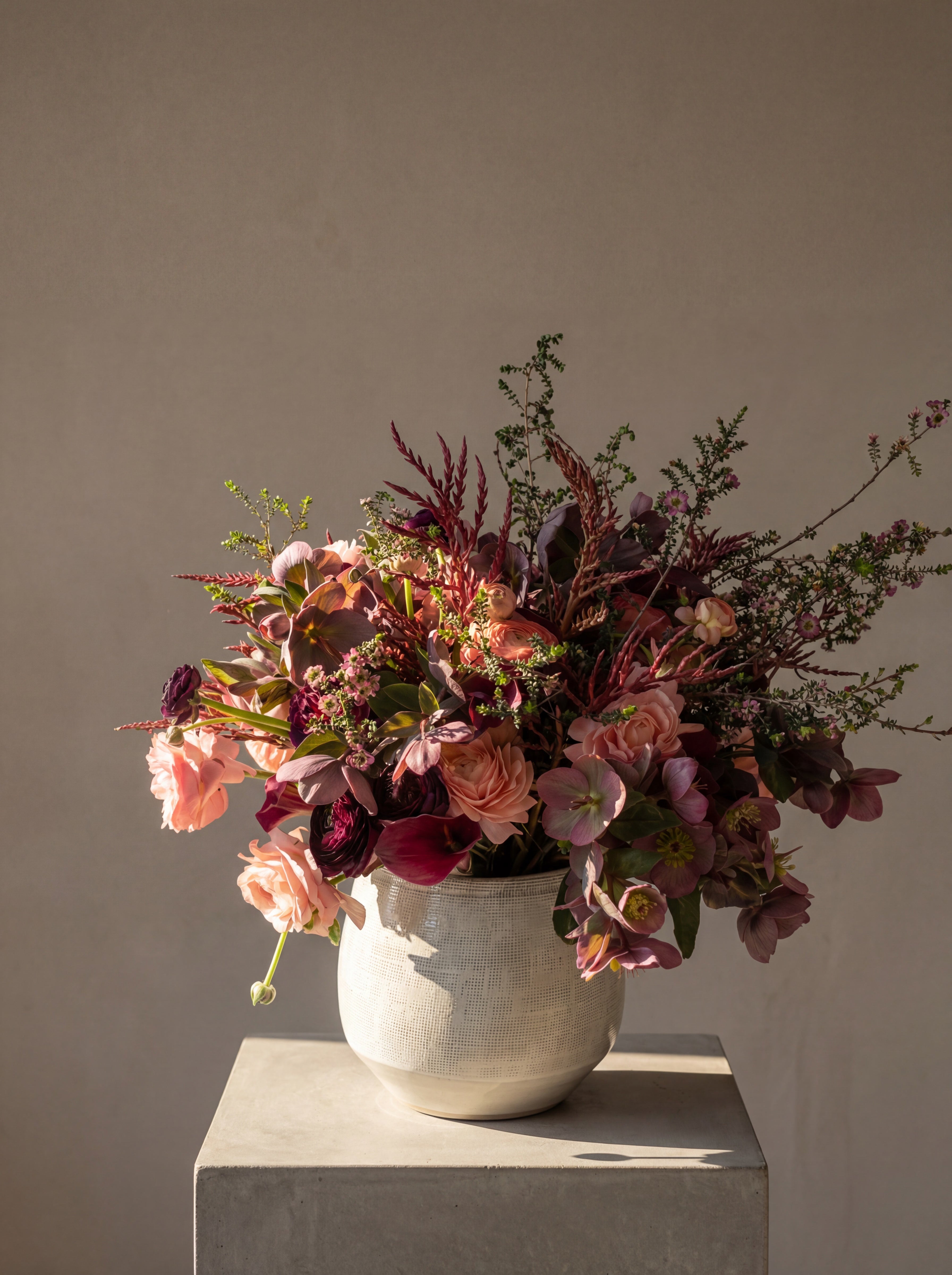Burgundy Blush Editorial Arrangement